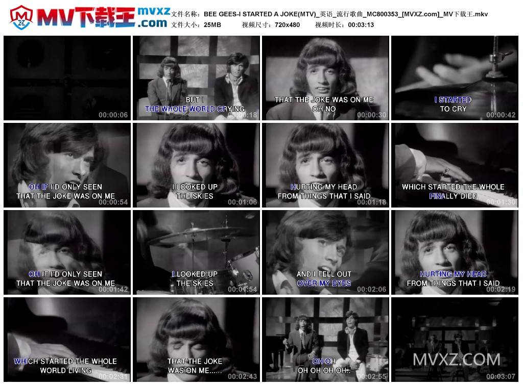 BEE GEES-I STARTED A JOKE(MTV)_英语_流行歌曲_MC800353